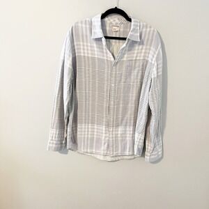 Carbon2Cobalt plaid gauzy cotton button up men's large